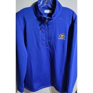 PGA Tour Presidents Cup 1/4 Zip Long Sleeve Golf Pullover Jacket Blue Sz XL NEW